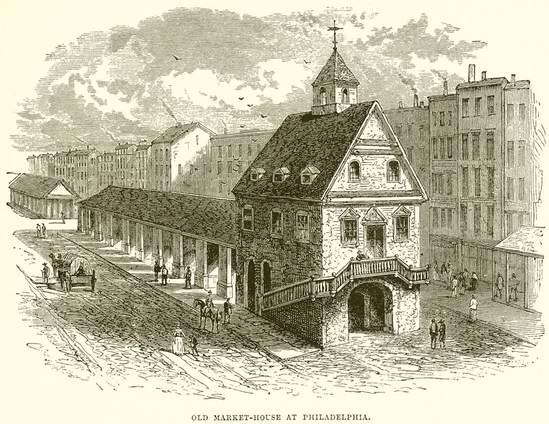 Oude markthal in Philadelphia door English School
