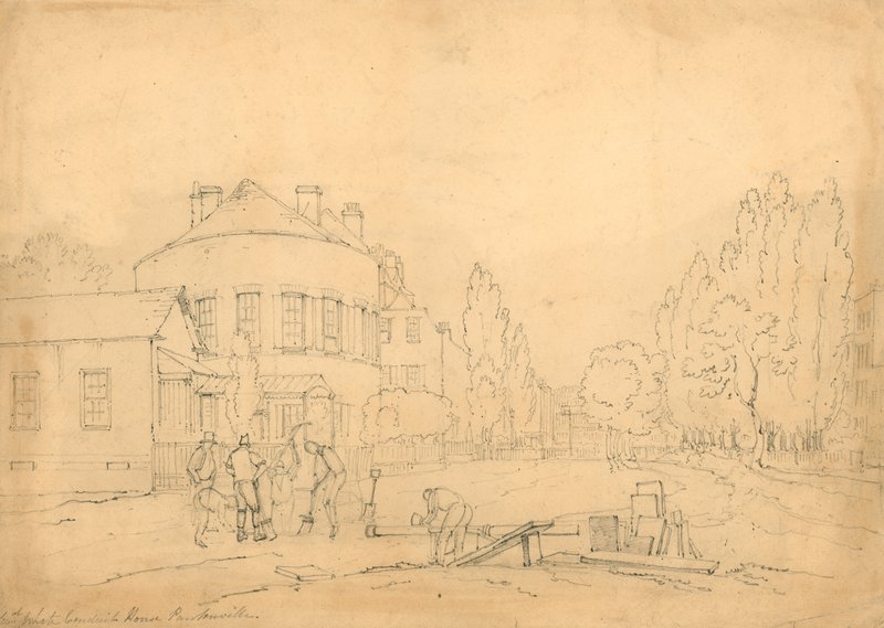 Old White Conduit House, Pentonville, Londen; schets door English School