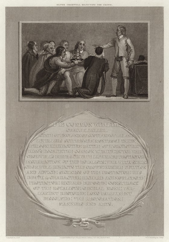 Oliver Cromwell wijst de kroon af door English School
