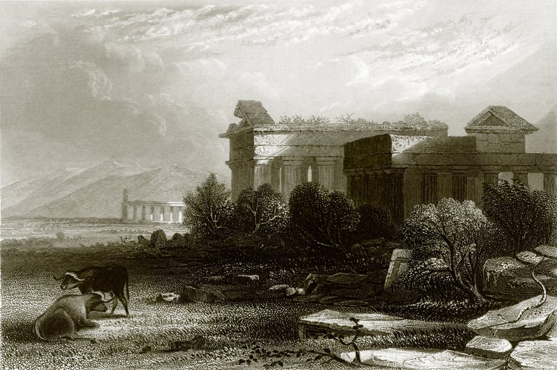Paestum door English School