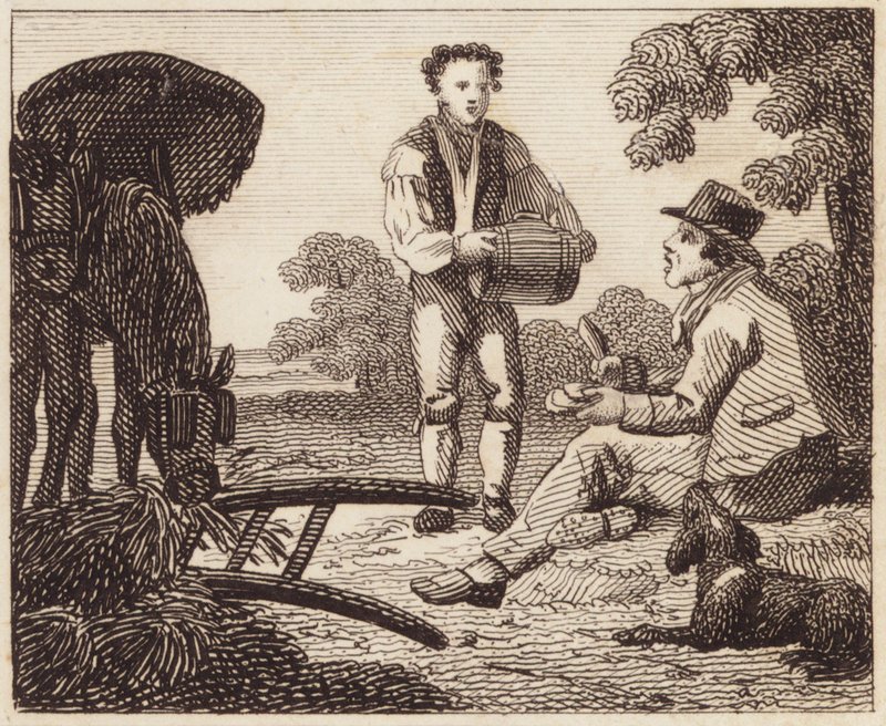 Maaltijd van de ploeger (gravure) door English School