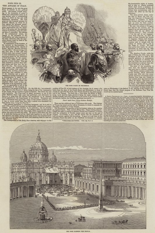 Paus Pius IX (gravure) door English School