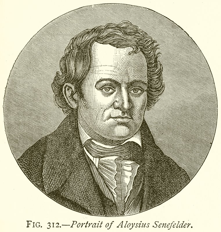 Portret van Aloysius Senefelder door English School