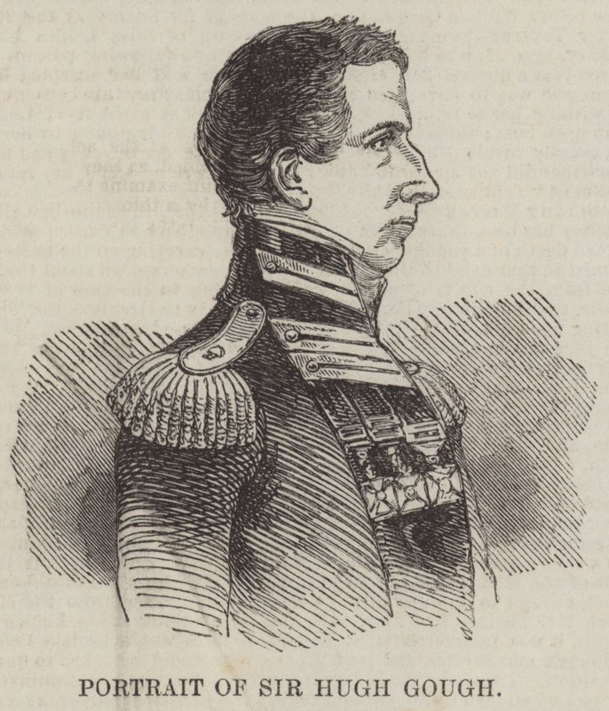 Portret van Sir Hugh Gough (gravure) door English School
