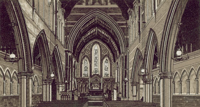 Privett Kerk, Interieur door English School