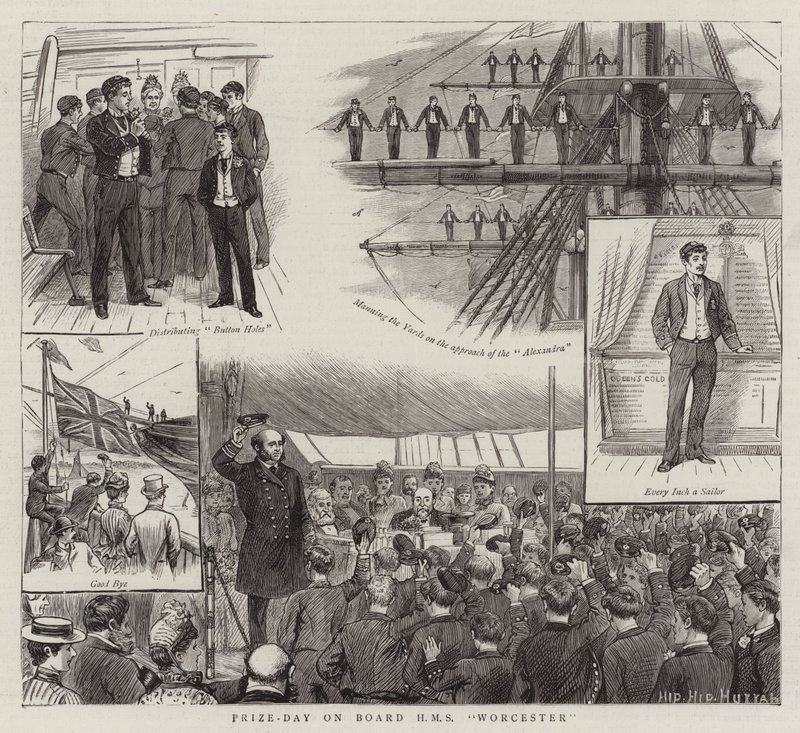 Prijsuitreiking aan boord van HMS Worcester door English School
