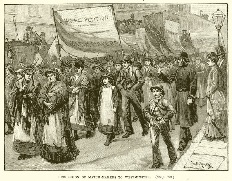 Processie van luciferverkopers naar Westminster door English School