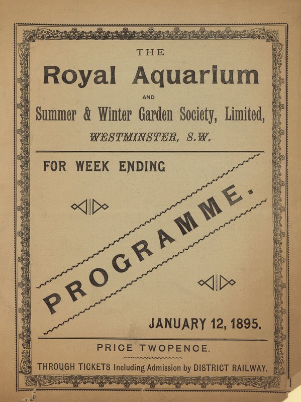 Programma voor The Royal Aquarium door English School