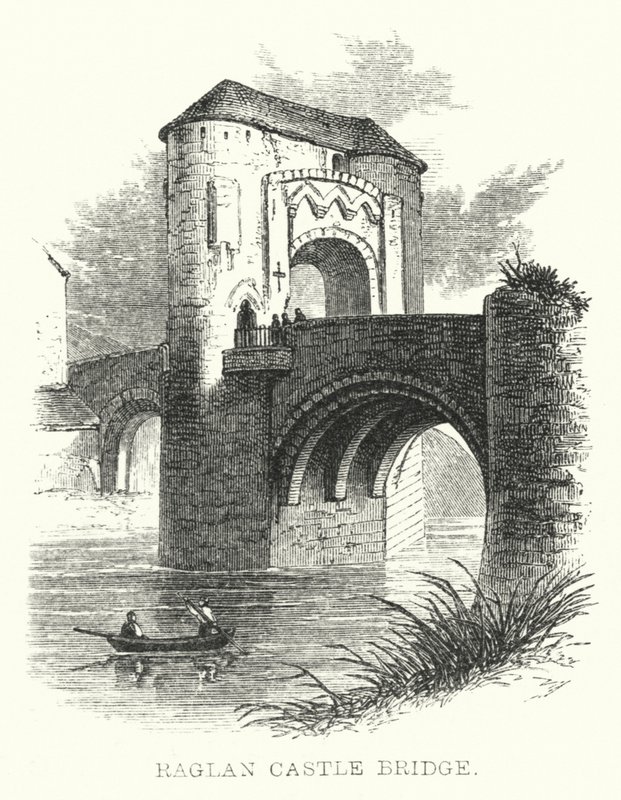 Raglan Kasteelbrug (gravure) door English School