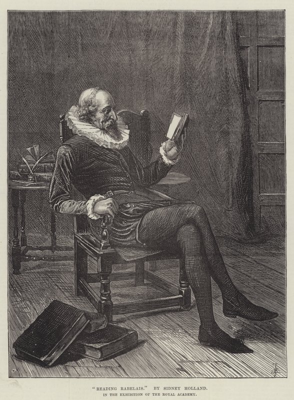 Lezen van Rabelais (gravure) door English School