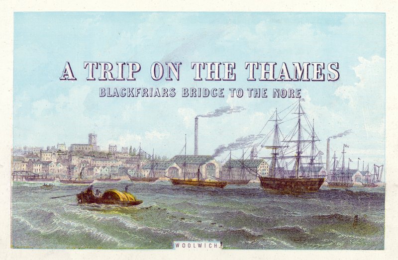Rivier de Theems: Woolwich (gekleurde gravure) door English School