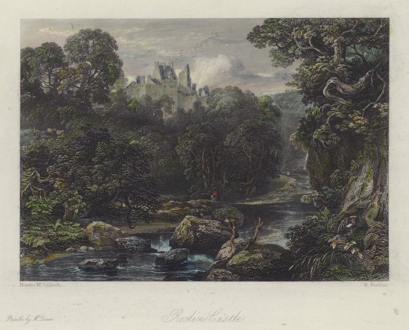 Roslin Castle, Schotland door English School