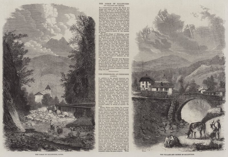 Scènes in Sallenches (gravure) door English School