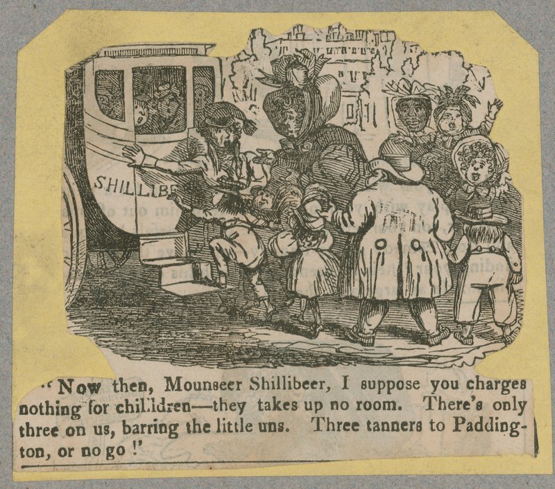 Shillibeer Omnibus; cartoon door English School
