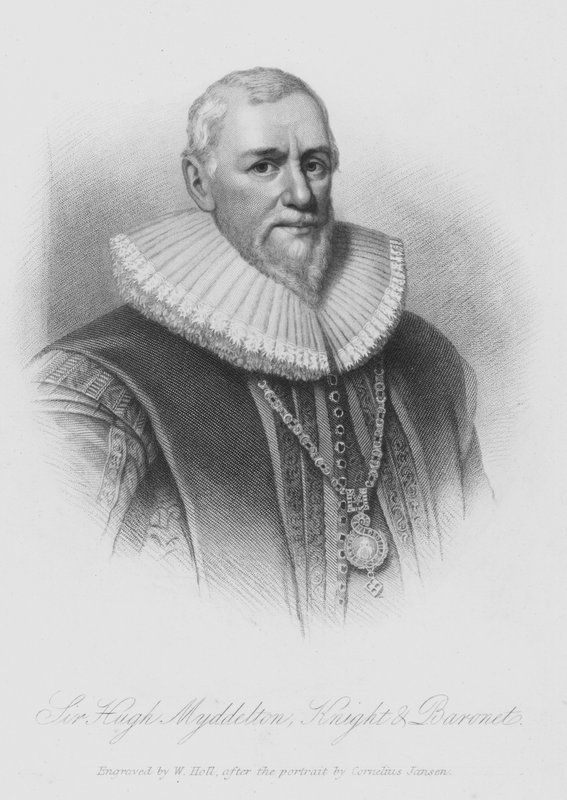 Sir Hugh Middleton (gravure) door English School