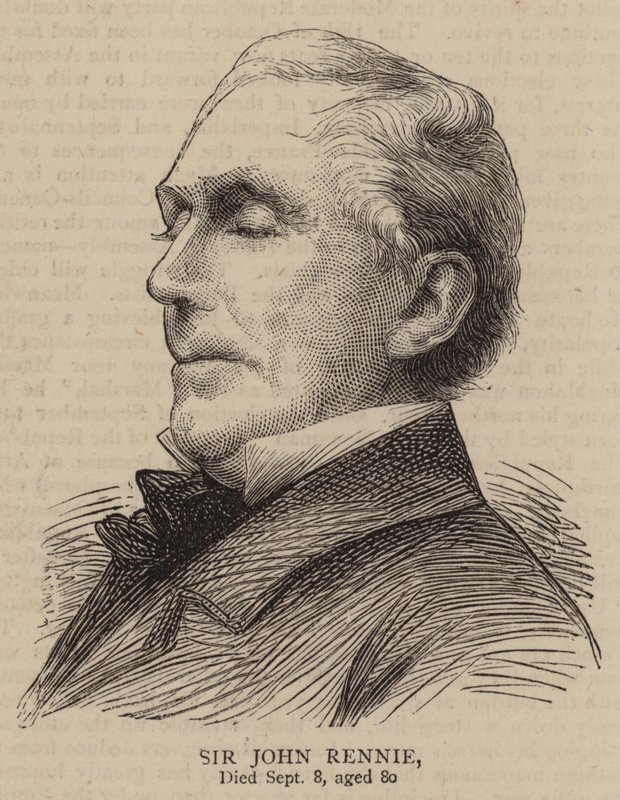 Sir John Rennie (gravure) door English School