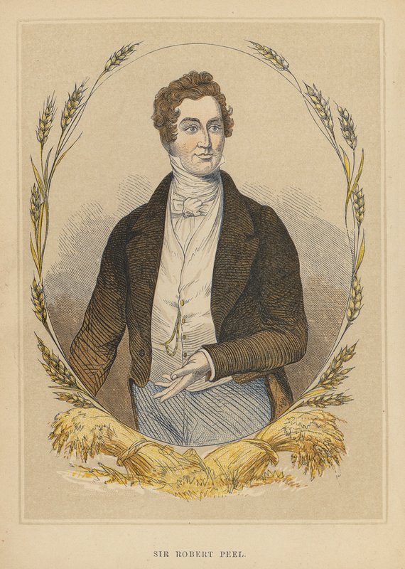 Sir Robert Peel (gekleurde gravure) door English School