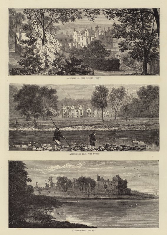 Sir Walter Scott eeuwfeest (gravure) door English School