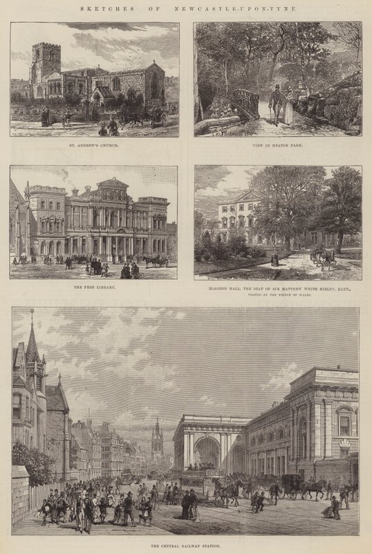 Schetsen van Newcastle-upon-Tyne door English School