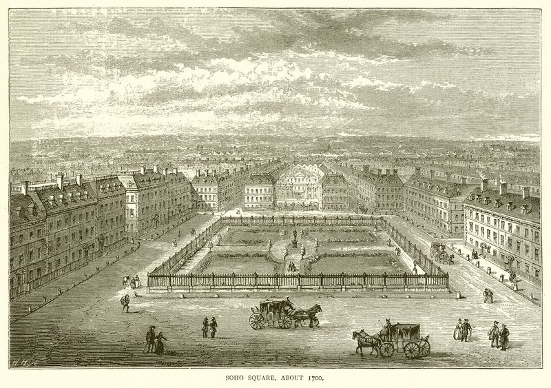 Soho Square, circa 1700 door English School