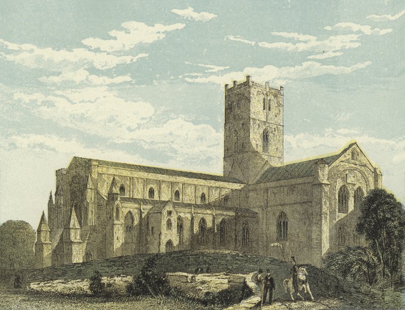 St Davids Kathedraal, Zuidwestelijke Aanblik door English School
