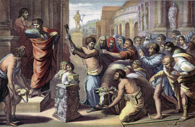 St. Paulus en St. Barnabas in Lystra door English School