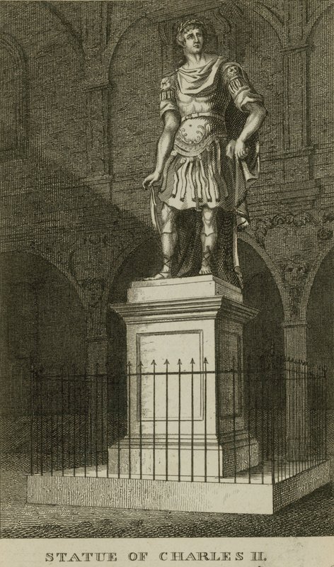 Standbeeld van Karel II door English School