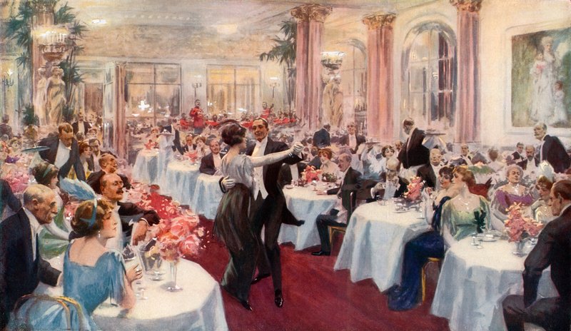 Dinerscène in het Savoy door English School