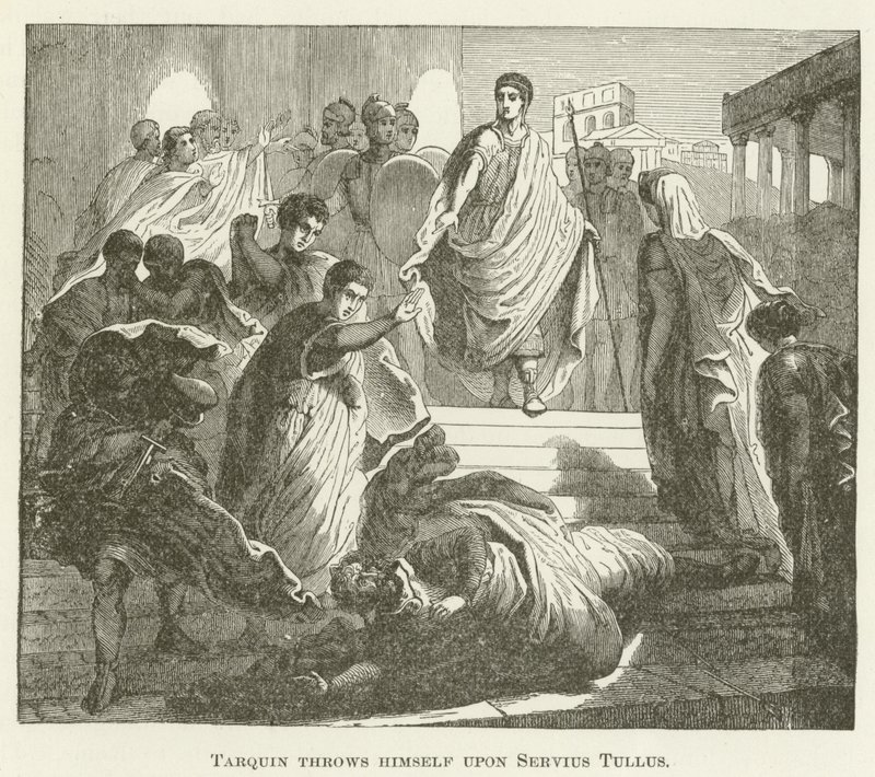 Tarquinius werpt zich op Servius Tullius door English School