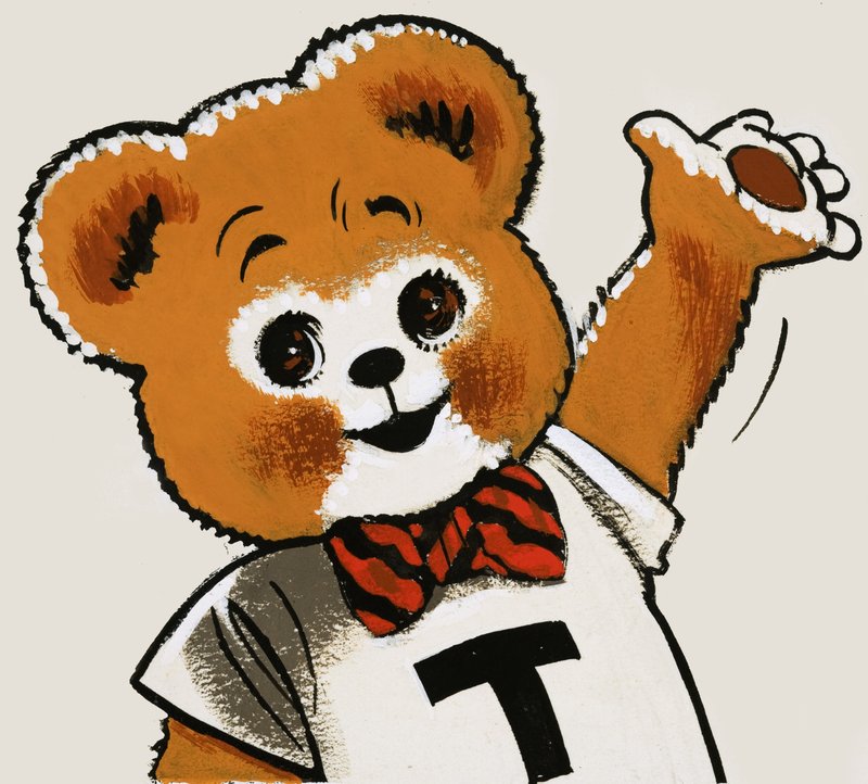 Teddybeer zwaait door English School