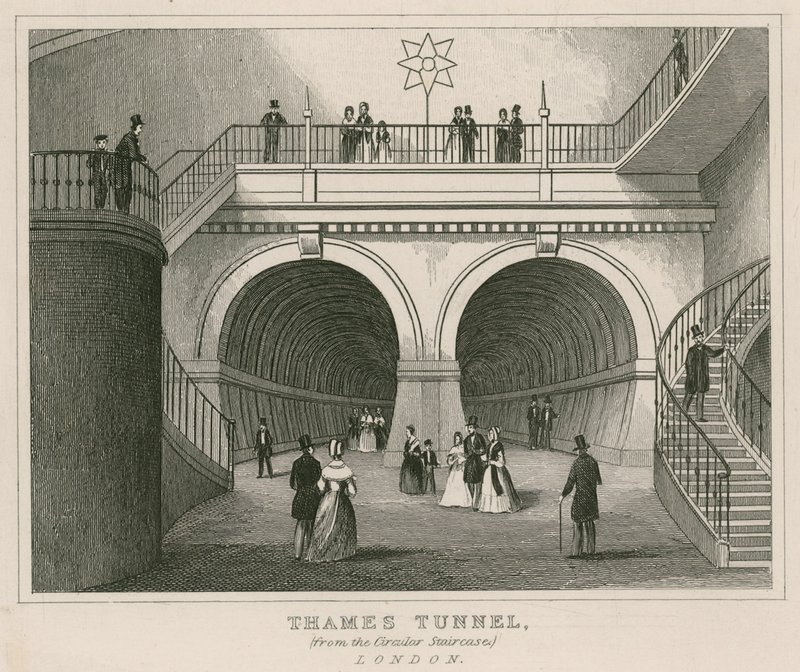 Thames Tunnel vanaf de wenteltrap door English School