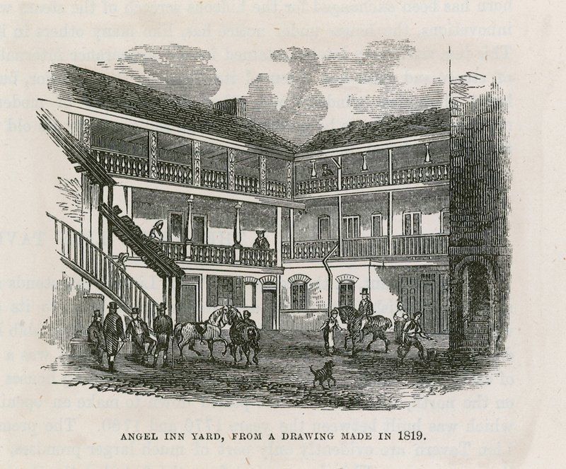 The Angel Inn, Islington door English School