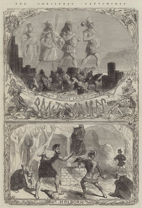 De kerstpantomimes (gravure) door English School