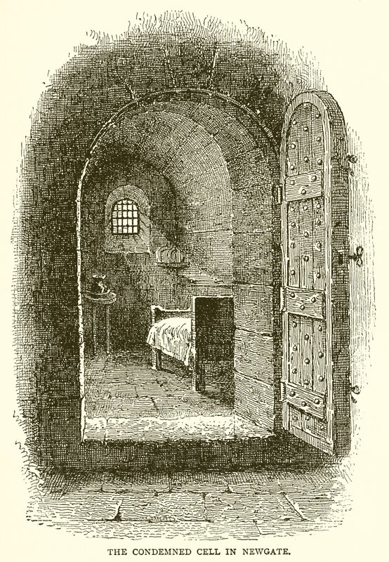 De Gevangeniscel in Newgate door English School
