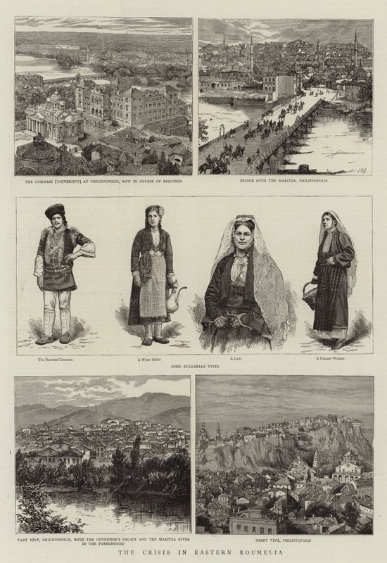 De crisis in Oost-Roemelië (gravure) door English School