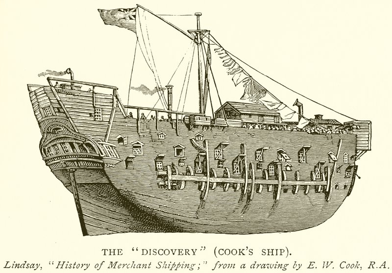 De Ontdekking (Cooks schip) door English School