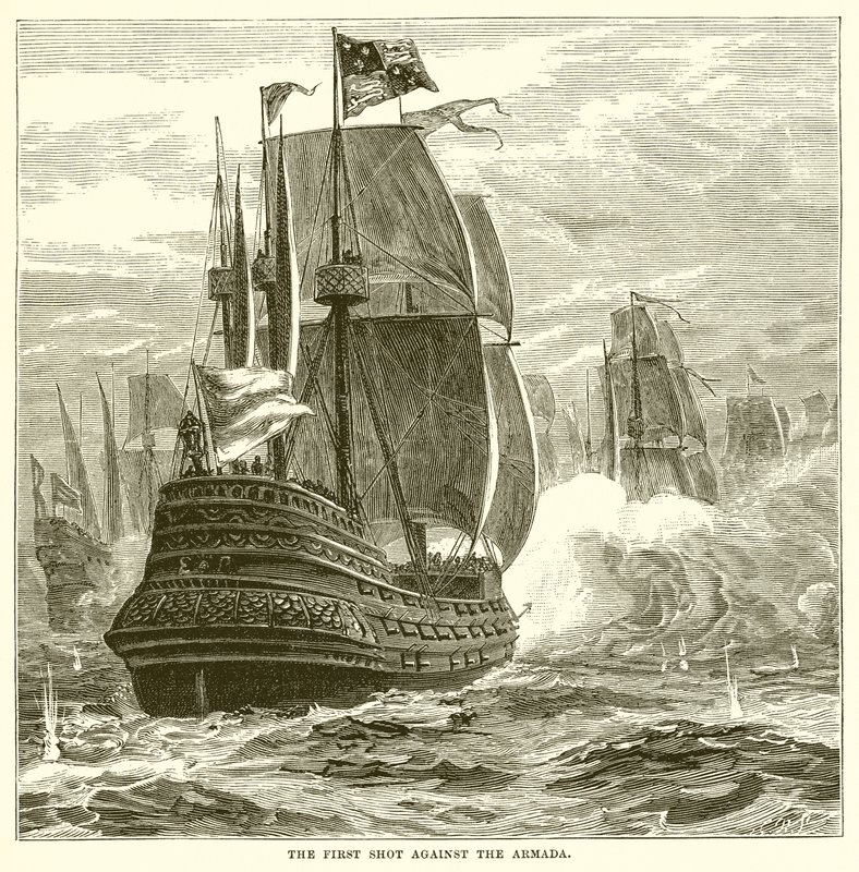 Het eerste schot tegen de Armada door English School