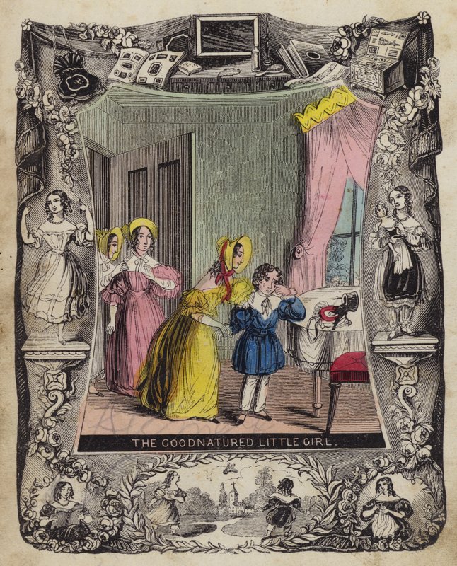 Het Goedaardige Meisje (gekleurde gravure) door English School