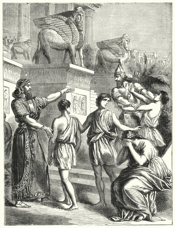 De Joden in Babylon (gravure) door English School