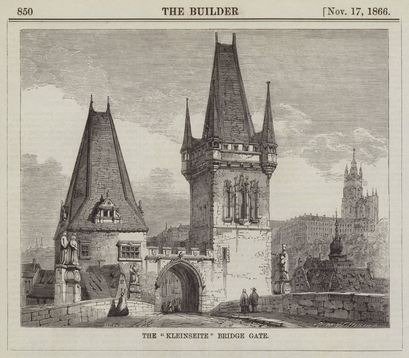De "Kleinseite" Brugpoort (gravure) door English School