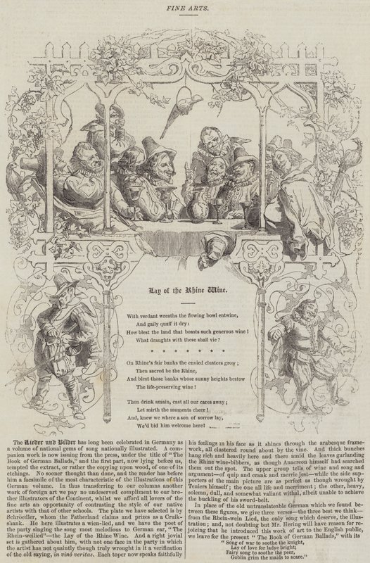 Het Lied van de Rijnwijn (gravure) door English School