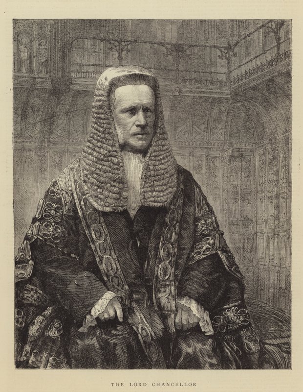 De Lord Chancellor (gravure) door English School