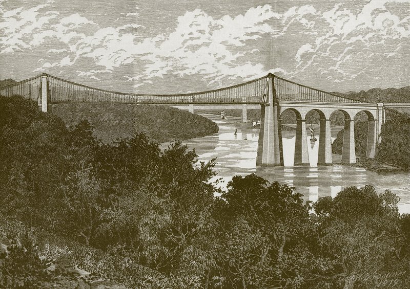 De Menai Hangbrug door English School