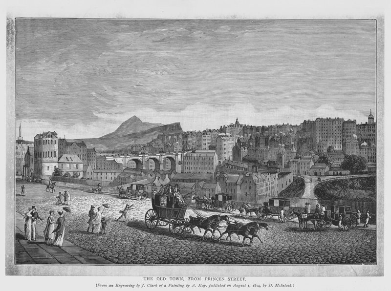 De Oude Stad, vanaf Princes Street (gravure) door English School