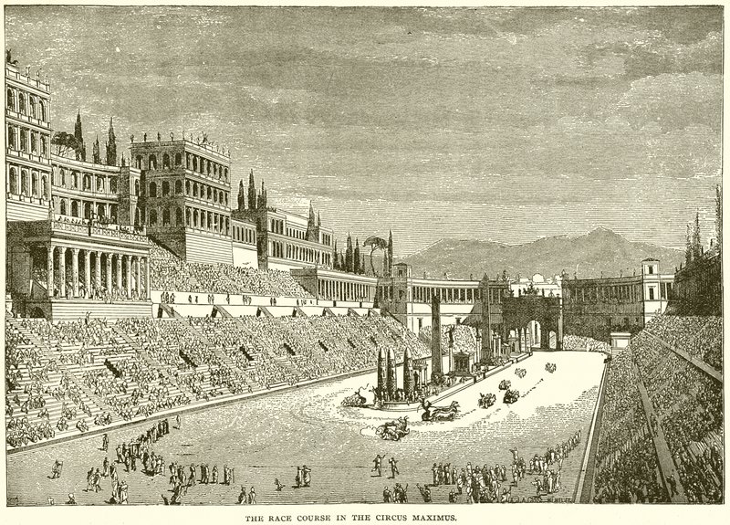 De renbaan in het Circus Maximus door English School