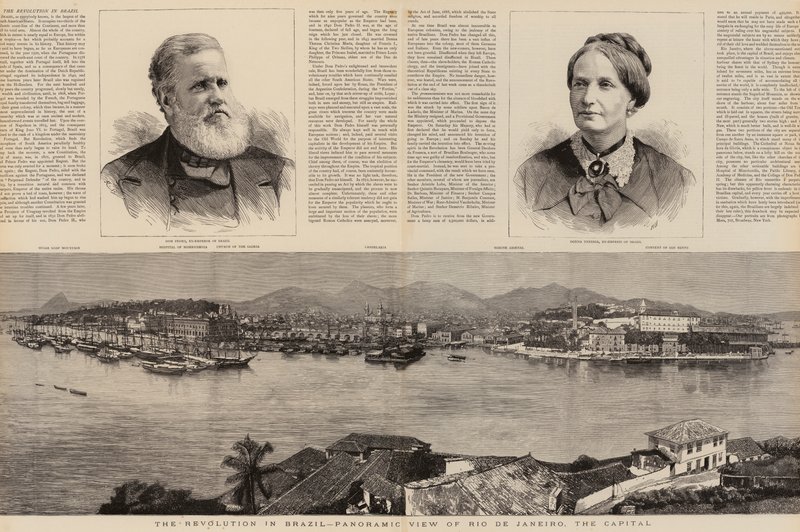 De Revolutie in Brazilië (gravure) door English School