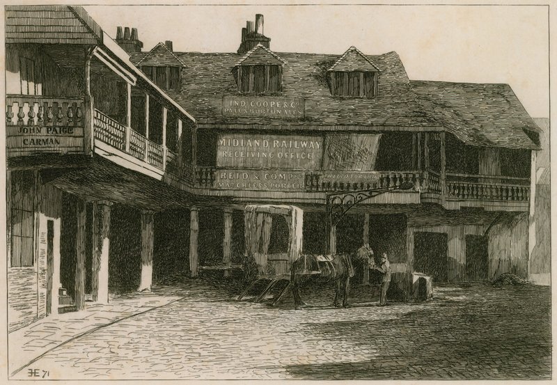 The Tabard Inn, Southwark door English School