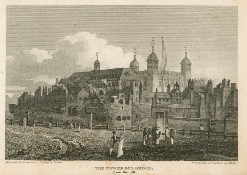 De Tower of London vanaf de heuvel door English School