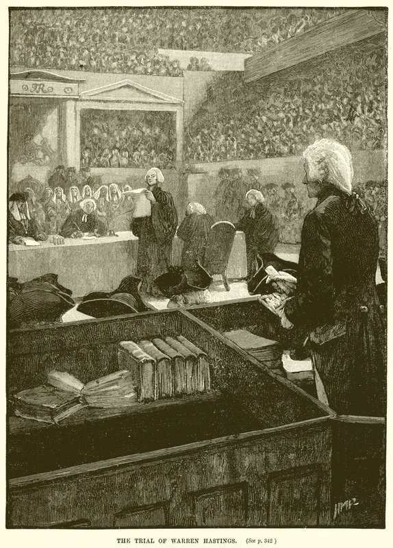 Het Proces van Warren Hastings door English School
