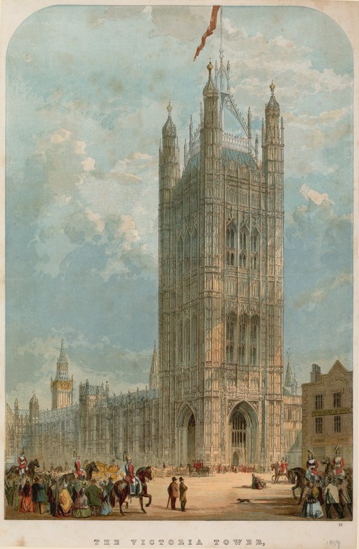 De Victoria toren, Westminster, Londen door English School